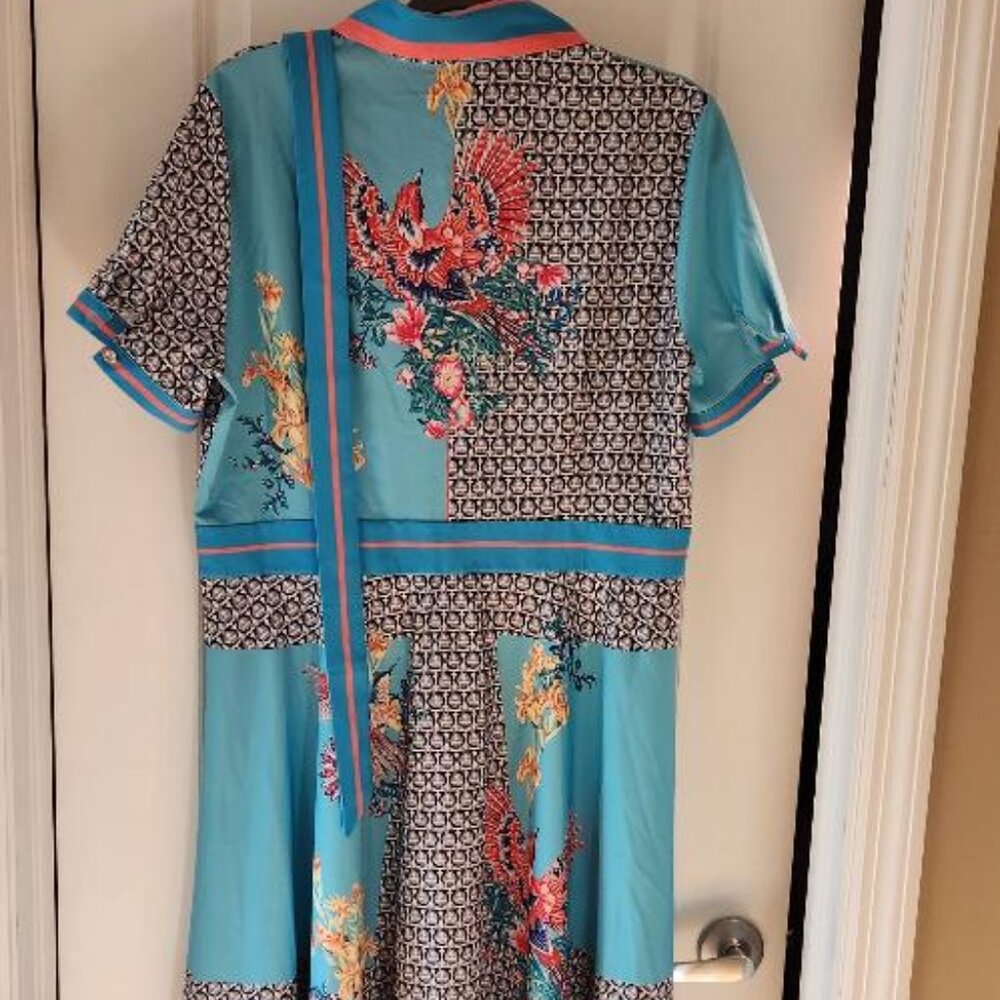 Dalia MacPhee Floral Patchwork Cocktail Dress XL - Picture 2 of 5
